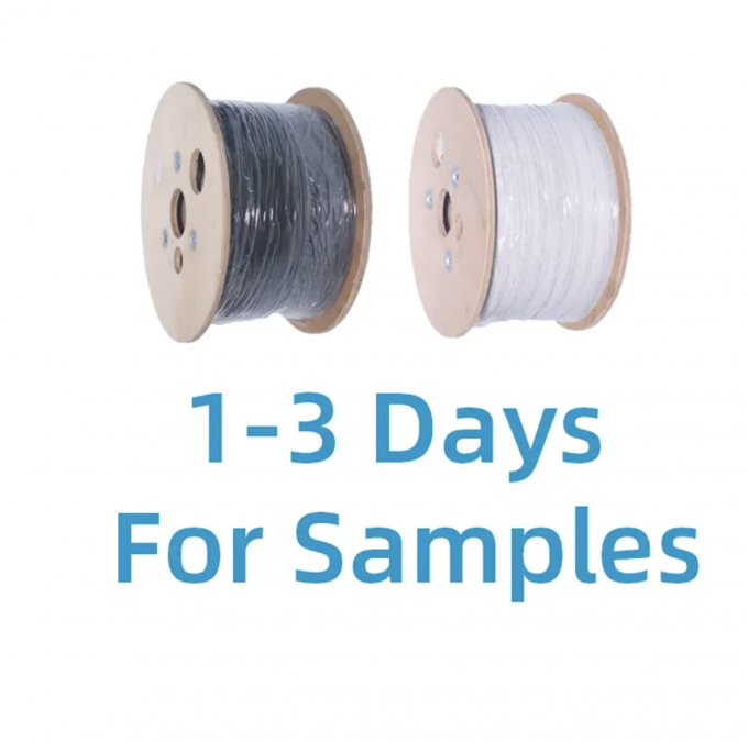 검은색 / 흰색 철선 또는 FRP 광섬유 떨어지는 케이블 FTTH 평면 GJXH 실내 가죽 케이블 2