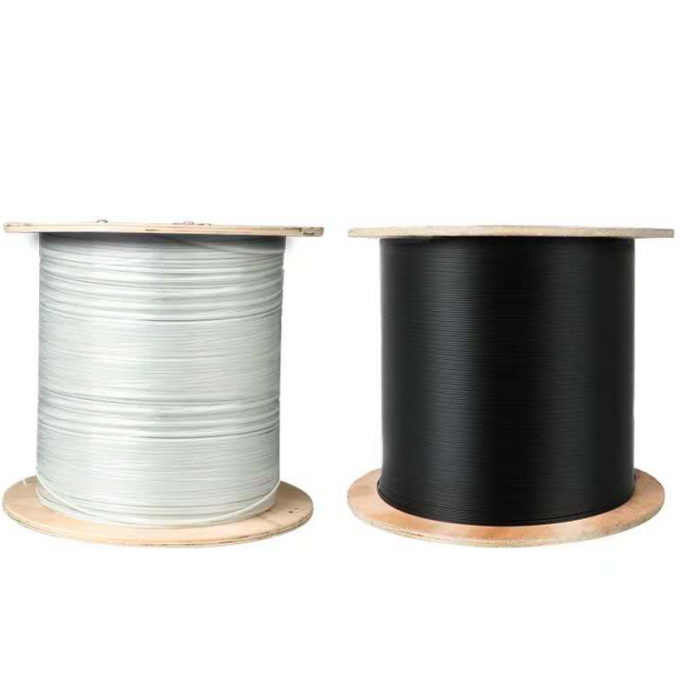 검은색 / 흰색 철선 또는 FRP 광섬유 떨어지는 케이블 FTTH 평면 GJXH 실내 가죽 케이블 6