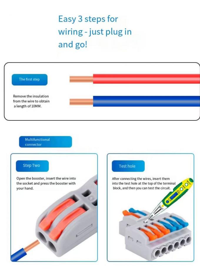 LED 조명 와이어 커넥터 빠른 1in-2-out 터미널 블록 2in-4-out 와이어 스플리터 3in-6-out 터미널 박스 5