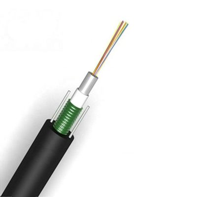 2 To 24 Core GYXTW Aerial Fiber Optic Cable PE Jacket With Steel Wire
