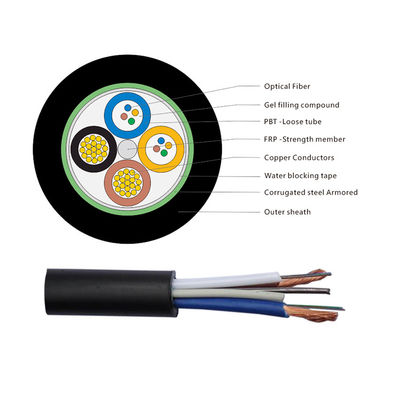 Single Mode Anti Rodent 2 Core Hybrid Fiber Optic Cable