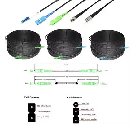 Single / Multi Mode Fiber Optic Patch Cord SC/LC/ST-UPC/APC 9/125 LSZH
