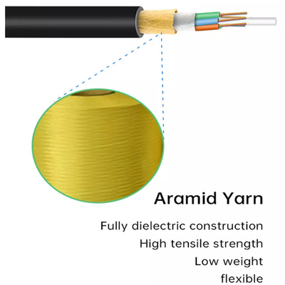 All Dielectric G652D ADSS Fiber Optic Cable 80m 100m 120m Span 24 Core