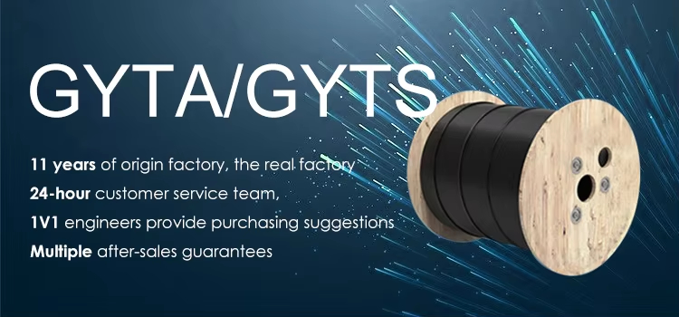 Outdoor Armored Fiber Optic Cable GYTS GYTA 12 16 24 36 48 96 144 288 Cores Overhead Underground Duct