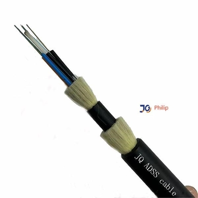 싱글모드 Aramid 털실을 가진 Metlal 다 핵심 ADSS 광학 섬유 케이블 없음