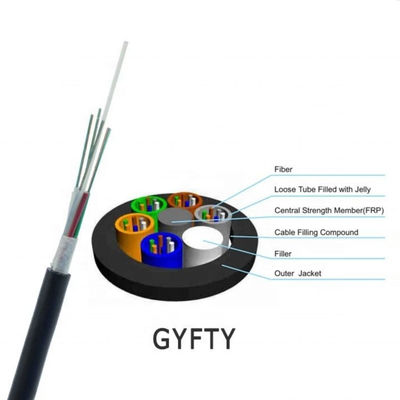중국 공장 72 코어 GYFTY 다이 일렉트릭 광섬유 케이블 FRP 비 금속 방수 HDPE 재킷