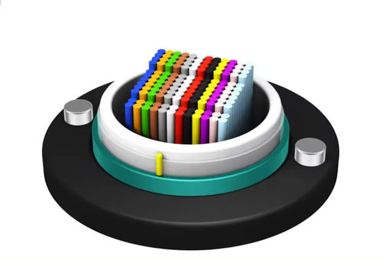 오버헤드 652D 288 코어 HDPE 외장 자켓 광섬유 리본 케이블 멀티 튜브 젤로 채워진 야외 광섬유 케이블