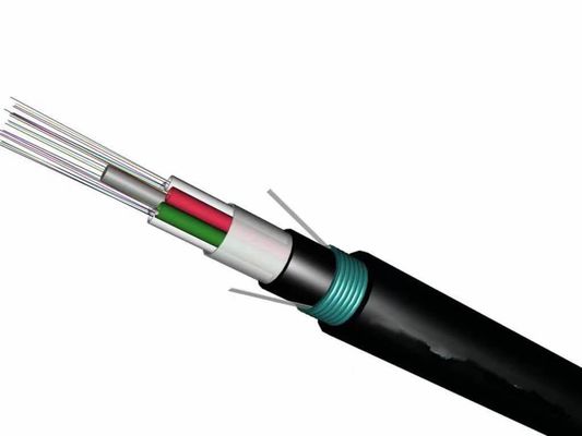 이중 껍질 장갑 지하 G652D 12 24 36 48 72 96 144 288 코어 직접 묻힌 GYTY53 광섬유 케이블