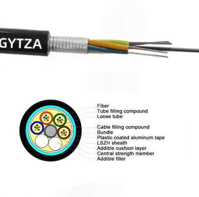 옥외 장갑 광섬유 케이블 GYTZA 방화 방지 자켓 LSZH 외면 껍질 케이블
