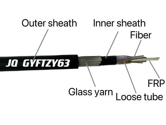 쥐 보호 불 retardant GYFTZY63 직접 묻힌 광섬유 케이블 FRP와 고품질 유리 가닥