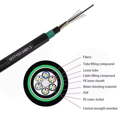 2-144 코어 이중 껍질 이중 장갑 GYTY53 직접 매장 지하 광섬유 케이블