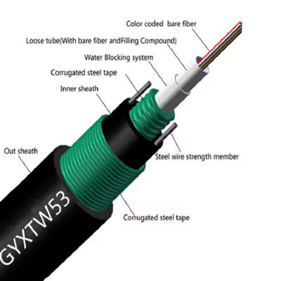 야외 직접 매장 2 4 6 12 24 코어 광섬유 케이블 GYXTW53 SM G.657A1 G652D 장갑 광섬유 케이블 가격