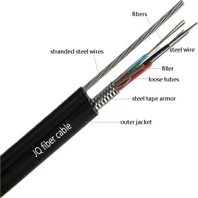 LSZH PE 아웃 쉐어 에어리얼 블랙 장갑 광섬유 케이블