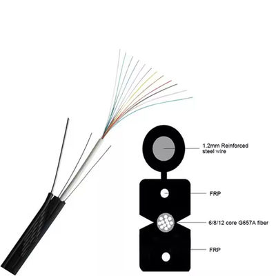 FTTH 옥외 드롭 케이블 1 4 코어, 강철 메신저, LSZH 외피
