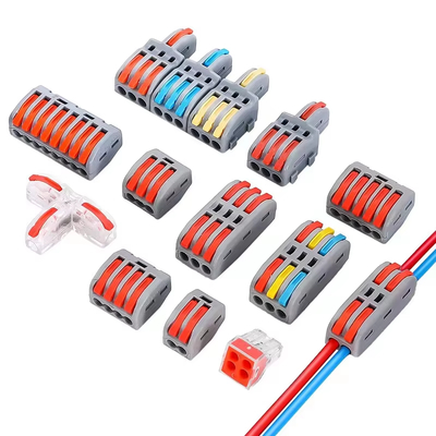 LED 조명 와이어 커넥터 빠른 1in-2-out 터미널 블록 2in-4-out 와이어 스플리터 3in-6-out 터미널 박스