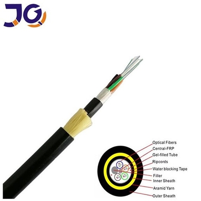 옥외 공중 ADSS 광섬유 케이블 이중 자켓 비금속 HDPE 24–96 코어 통신 네트워크용