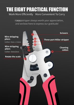 9-in-1 광섬유 스트리퍼 광섬유 플라이어 광케이블 스트리퍼