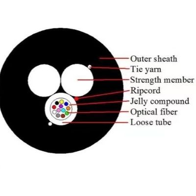 ASU 자기 지원 광섬유 케이블 유니튜브 외관 공기 장거리 단면 광 케이블