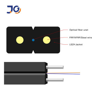 LSZH 재킷 2 킬로미터 / 드럼 FTTH 광 섬유용 드롭 케이블 제조사