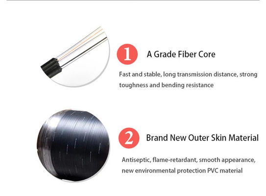 검은 재킷 G657A1 1 킬로미터 FTTH 광 섬유용 드롭 케이블
