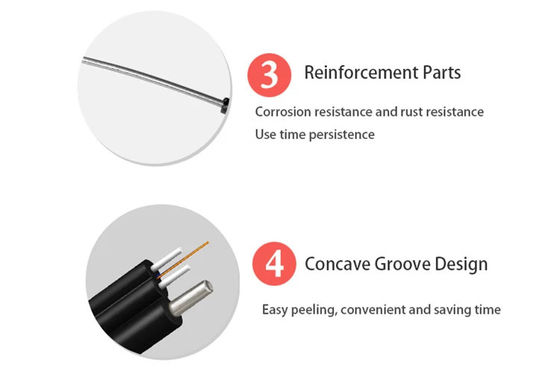 검은 재킷 G657A1 1 킬로미터 FTTH 광 섬유용 드롭 케이블