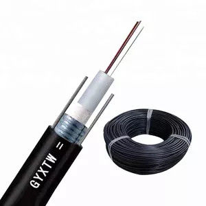 GYXTW 항공 광 케이블 24 코어 철선 메신저 광섬유 케이블 HDPE 껍질