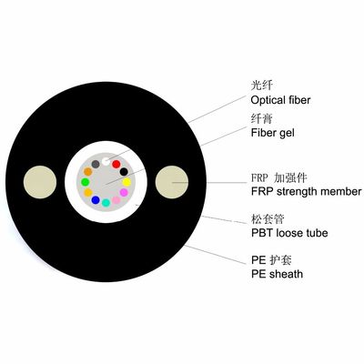 6 핵심 GYFXTY 단일모드 G652D 야외 광섬유 케이블