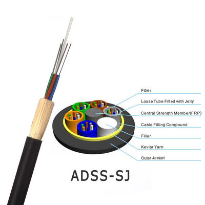 AT 덮개 150m 200m 전폭 ADSS 광섬유 케이블 1KM