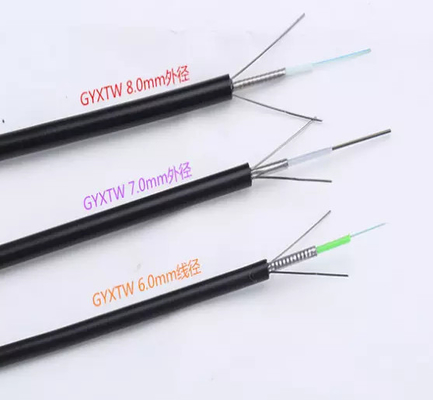GYXTW G652D는 야외인 한 개의 재킷 12 핵심 광섬유 케이블을 강화했습니다
