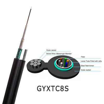전기적 GYTC8S 96 중심 인물 8 광섬유 케이블