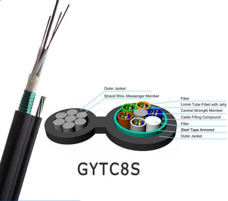 공기 Fig 8 광섬유 케이블 FTTH Gyxtc8s 4 6 8 12 핵심을 지원하는 야외 본인