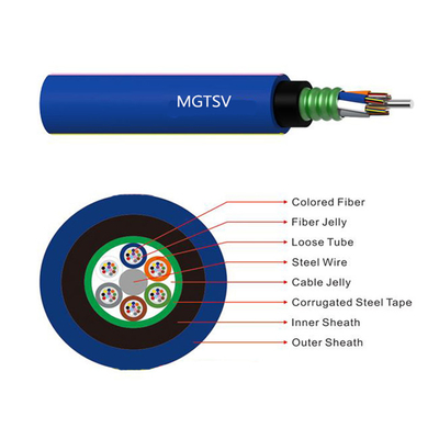OEM 야외 광섬유 케이블 PVC 덮개 푸른 직접매설식（배관） 마이닝 8 핵심 MGTSV